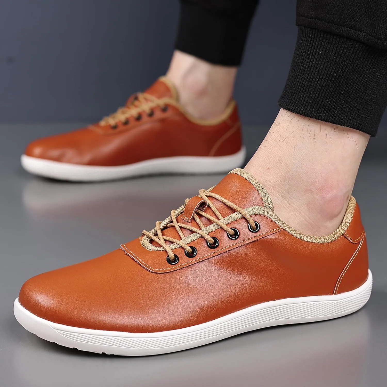 COSIDRAM Men's Casual Loafers Comfort Wide Toe Soft Daily Walking Sneakers Classic Slip On Shoes