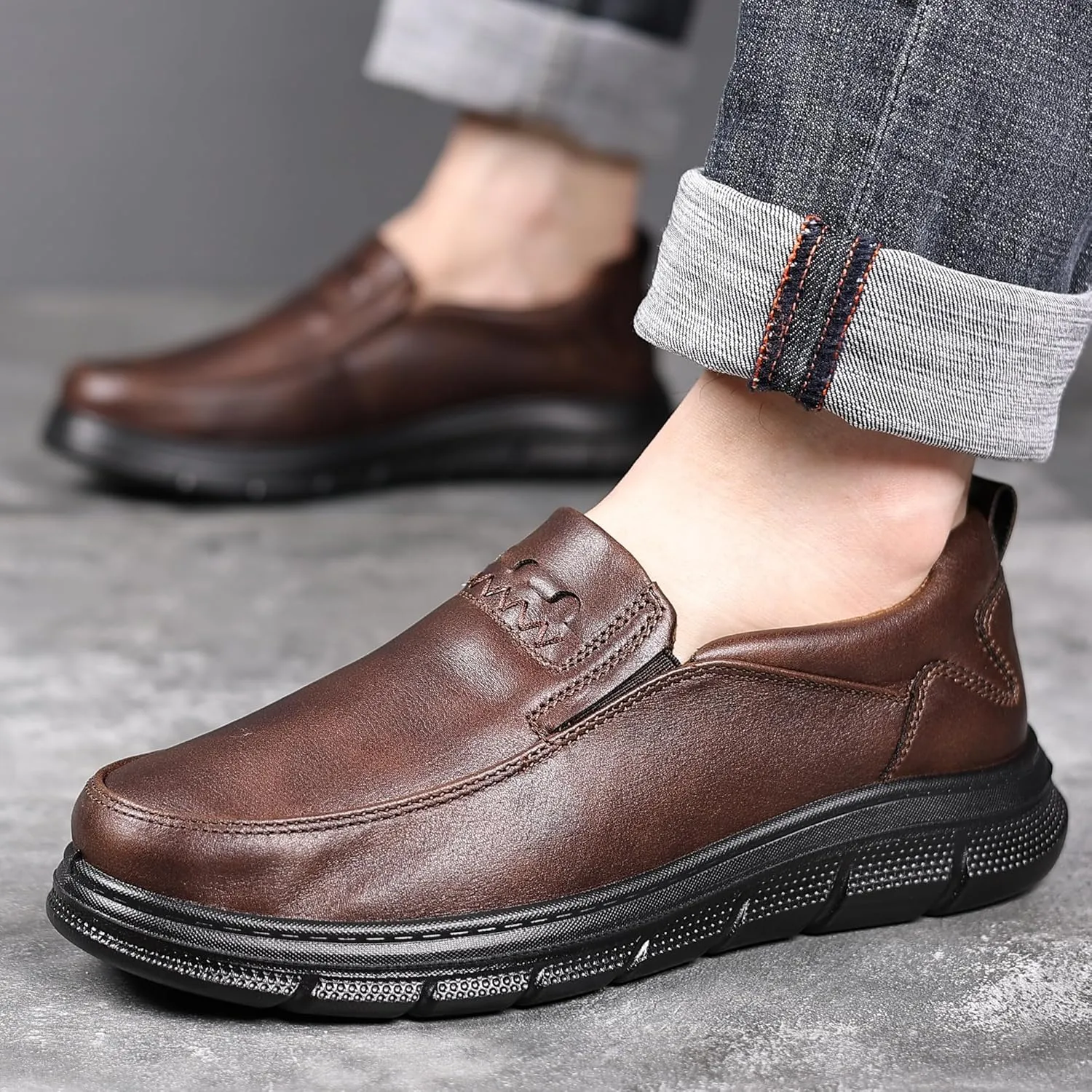 COSIDRAM Mens Casual Loafers Comfortable Soft Classic Moccasin Slip On Daily Walking Shoes