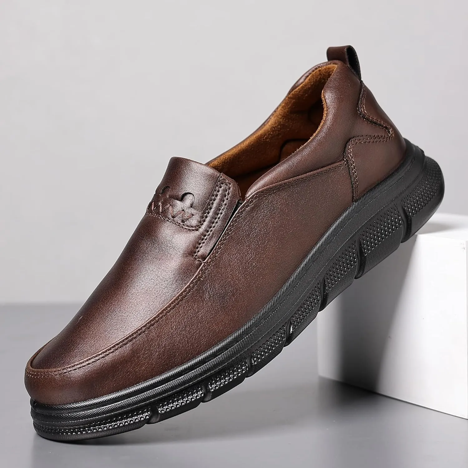 COSIDRAM Mens Casual Loafers Comfortable Soft Classic Moccasin Slip On Daily Walking Shoes