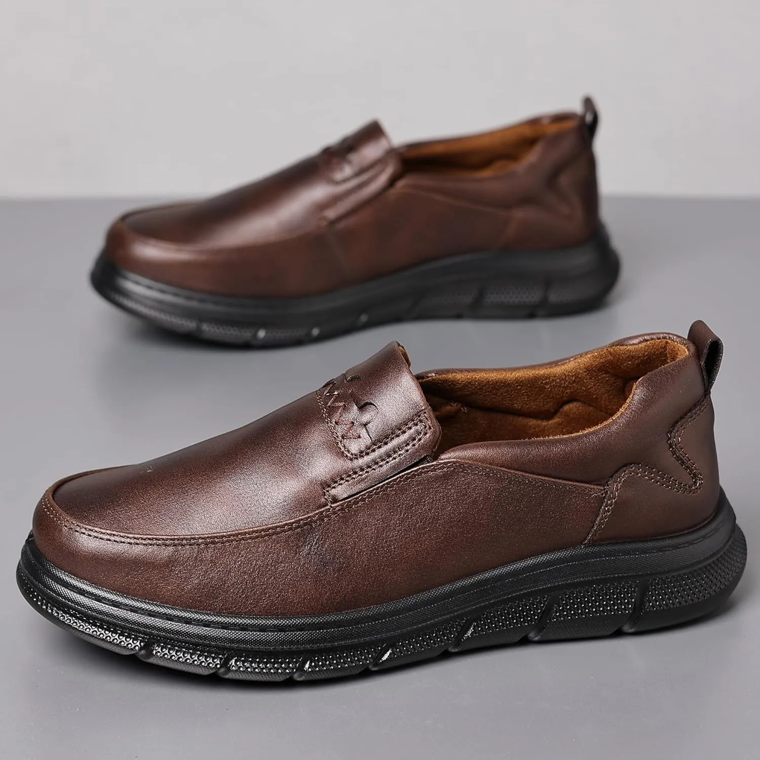 COSIDRAM Mens Casual Loafers Comfortable Soft Classic Moccasin Slip On Daily Walking Shoes