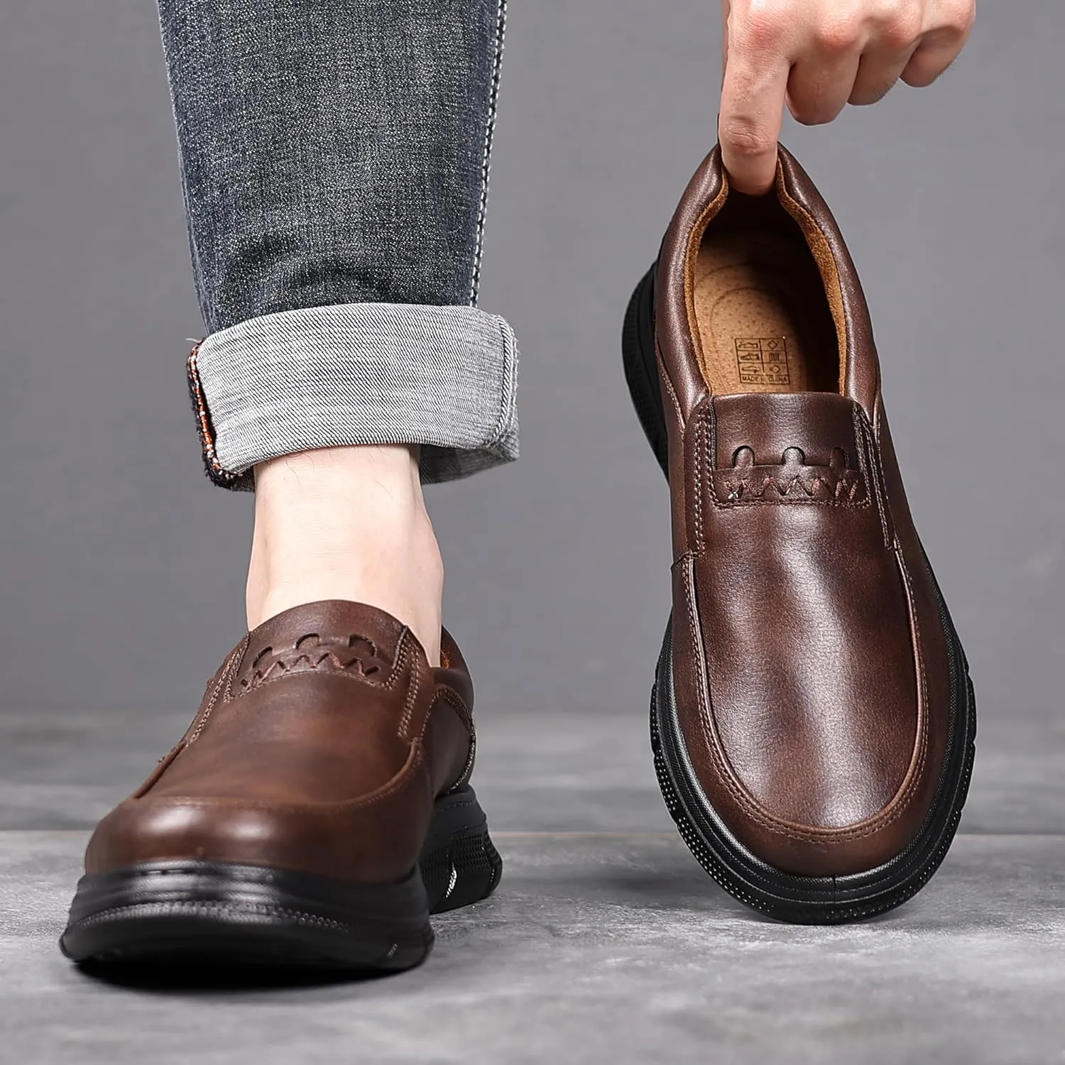 COSIDRAM Mens Casual Loafers Comfortable Soft Classic Moccasin Slip On Daily Walking Shoes