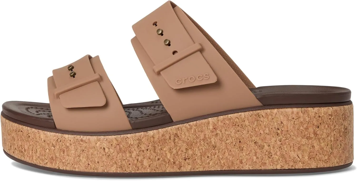 Crocs Women's Brooklyn Cork Buckle Sandals Wedge