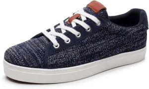 Cull4U Women's Flexible Knitting Low-Top Sneaker Shoe (6 M US,Navy)