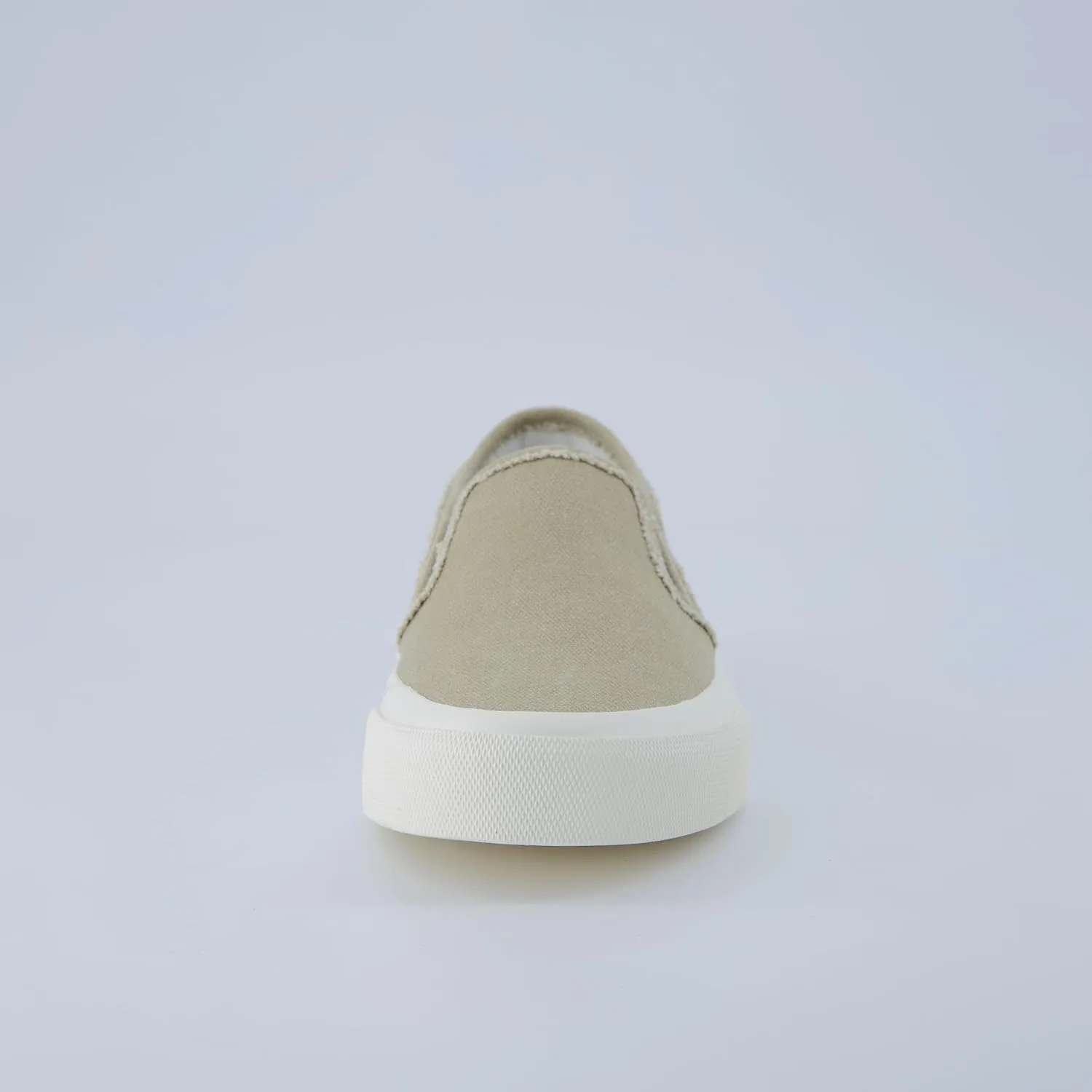 CUSHIONAIRE Fulton Women’s Slip-On Sneaker – Frayed Canvas Casual Shoe with Memory Foam & Flexible Outsole