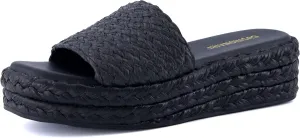 CUSHIONAIRE KUDOS Women’s Platform Sandals – Wedge Sandals for Women, Comfortable Slip-On Shoes, Dressy Summer Sandals with Cushioned Footbed