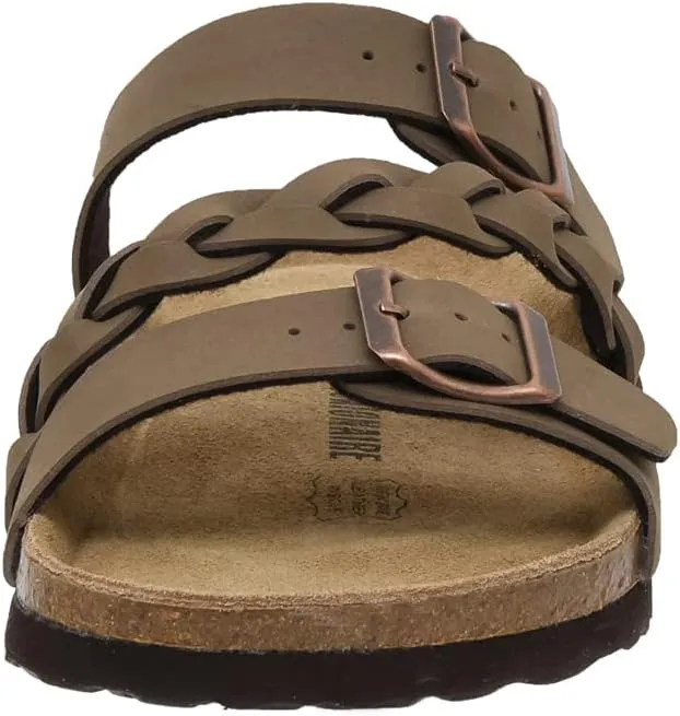 CUSHIONAIRE Women's Lizzy Cork Footbed Sandal - Comfortable, Adjustable Straps, Arch Support, Wide Widths Available, Boho Chic Summer Slides