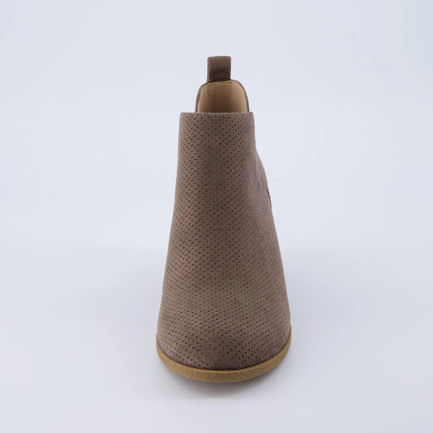 CUSHIONAIRE Women's Tito Wedge Bootie - Soft Vegan Suede, Memory Foam, Wide Width Available