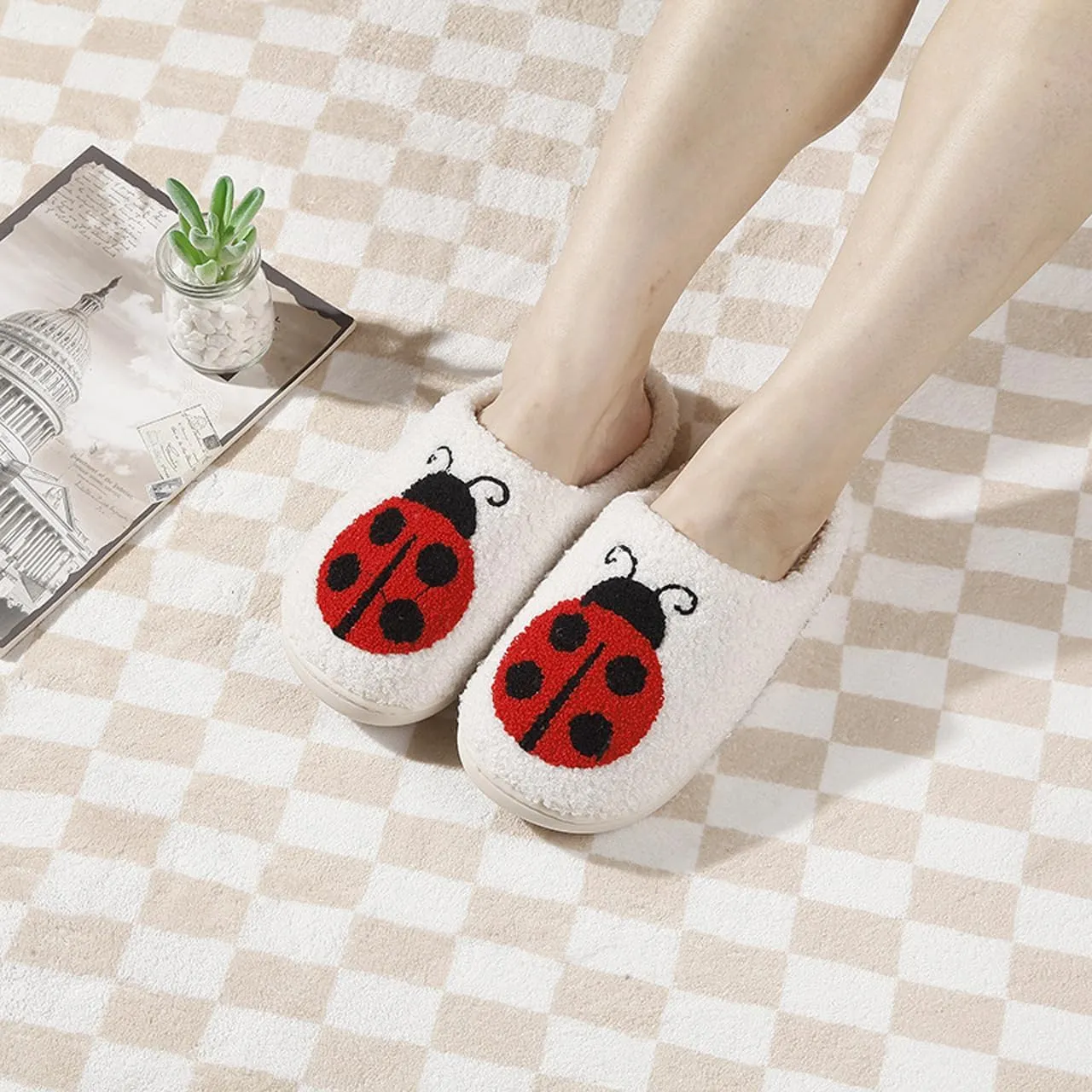 Dachshund Dog Slippers For Women Men Cute Animal Cartoon Ladybug Butterfly Cat Slippers Slides Memory Foam Slip On House Shoes