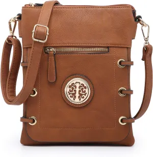 Dasein Women Lightweight Shoulder Purse Soft PU Leather Crossbody Bag Multi Pocket Travel Purses with Double Zipper