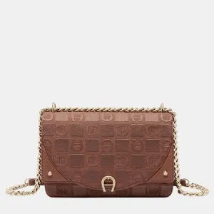 Demi Brown shiny light gold Metal Griffata Crossbody bag Demi Brown