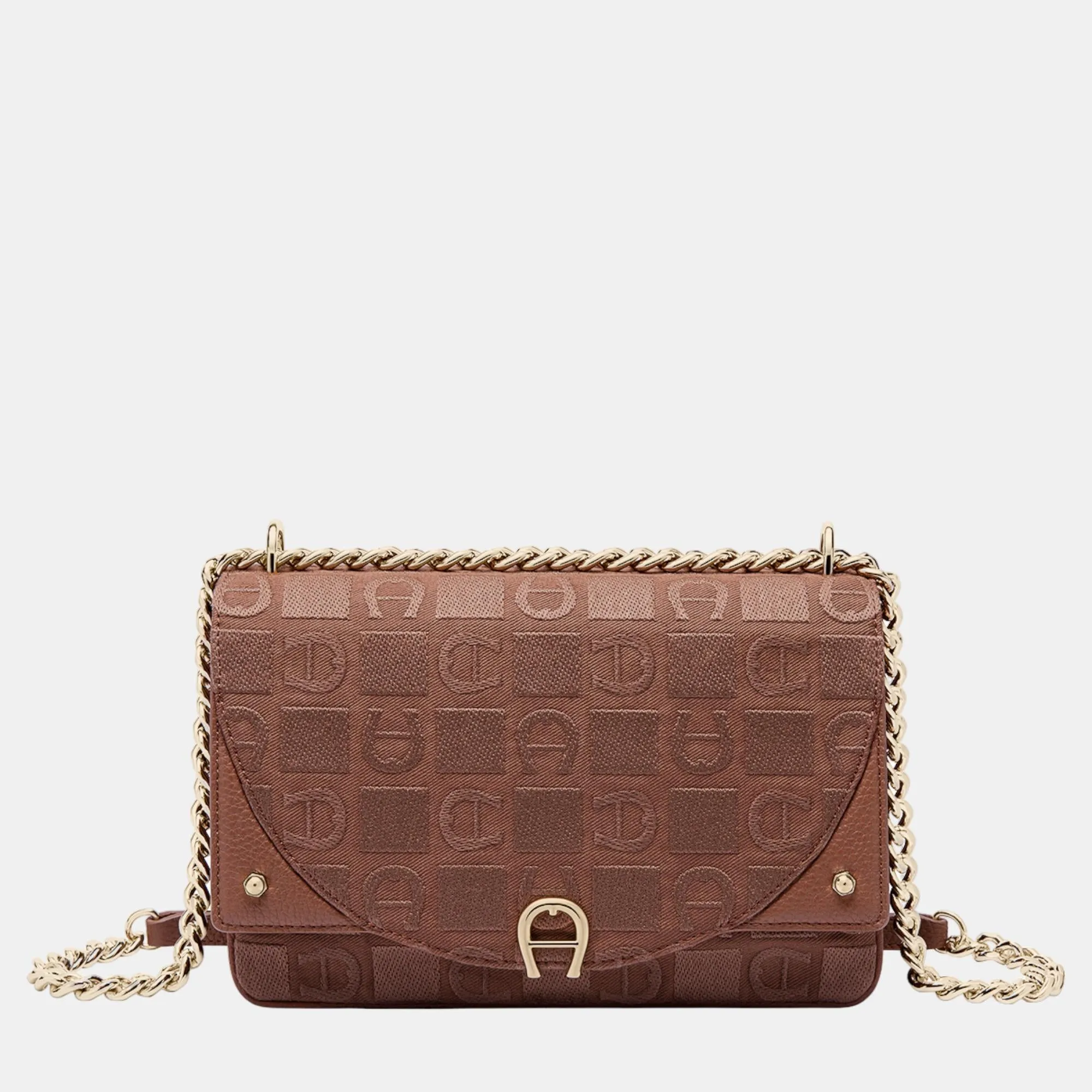 Demi Brown shiny light gold Metal Griffata Crossbody bag Demi Brown