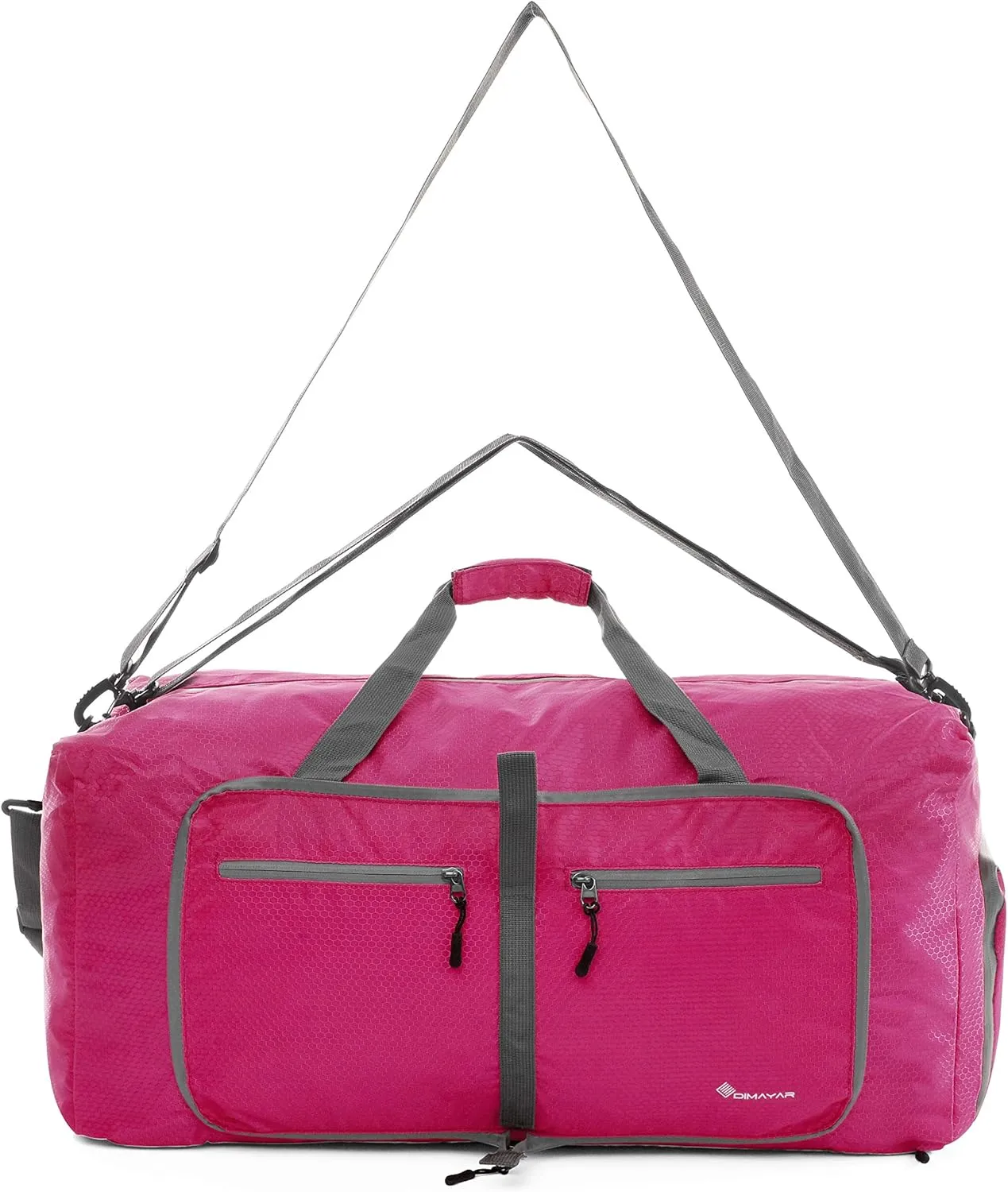 Dimayar Travel Duffle Bag for Men Women - Foldable Duffel Bag with Shoes Compartment - Overnight Bags Waterproof & Tear Resistant(115L,Fuchsine)