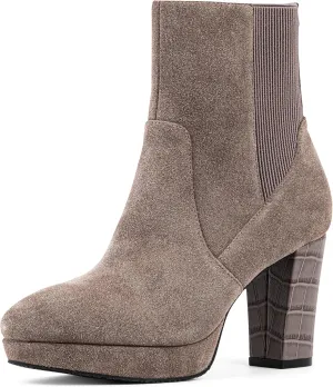 Donald Pliner Women’s LABELL Heeled Ankle Booties - 2” Stacked Block Heel with Platform, Zip Closure Ankle Boots, Fashion Women’s Boot