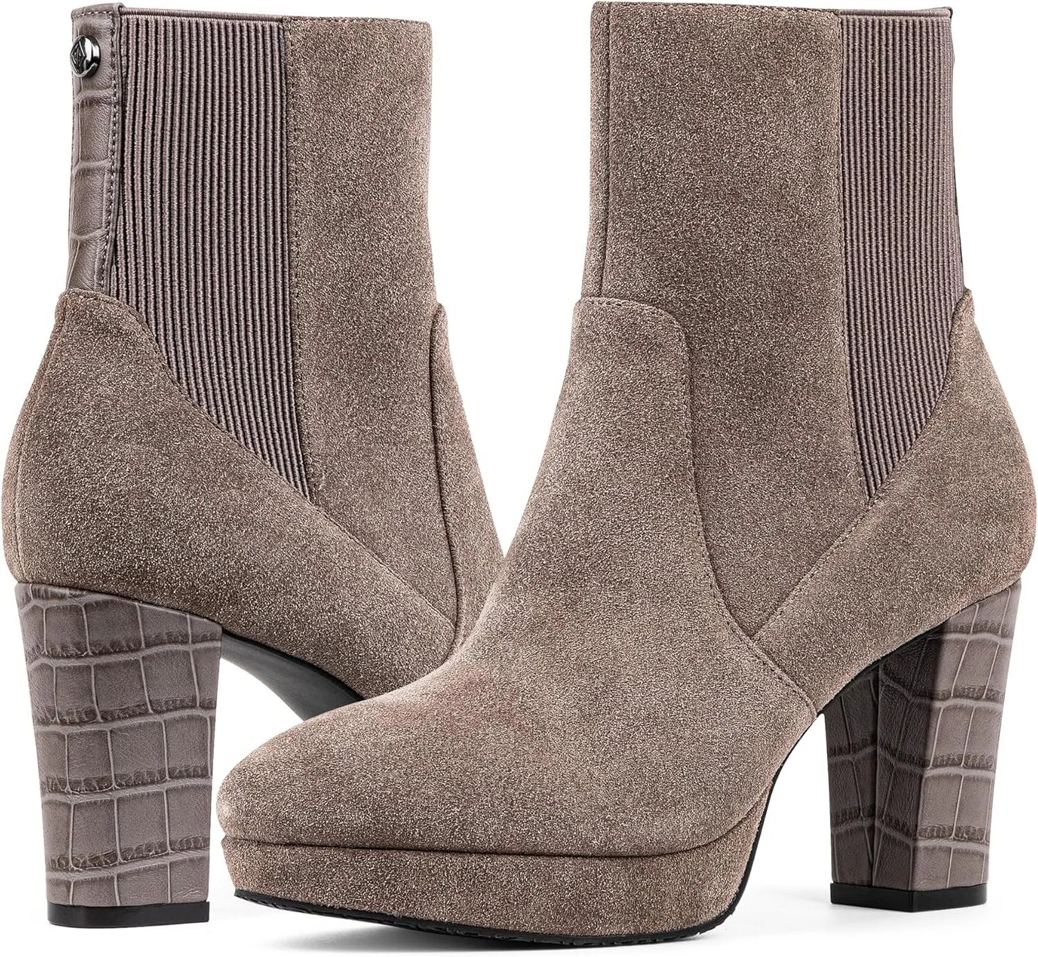Donald Pliner Women’s LABELL Heeled Ankle Booties - 2” Stacked Block Heel with Platform, Zip Closure Ankle Boots, Fashion Women’s Boot