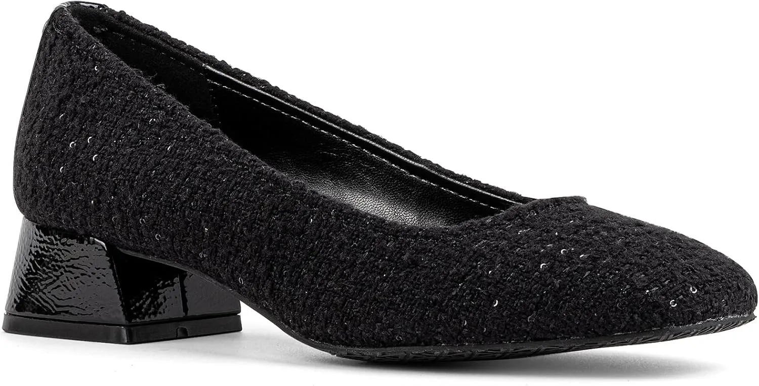 Donald Pliner Women’s RYA Pump Heel – 1.3” Block Heel Shoes for Comfort, Slip On Women’s Heels with Rubber Sole