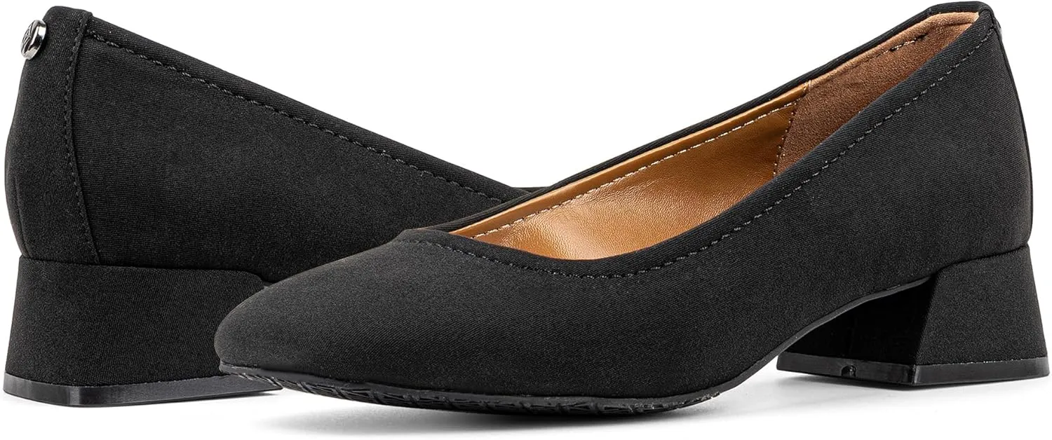 Donald Pliner Women’s RYA Pump Heel – 1.3” Block Heel Shoes for Comfort, Slip On Women’s Heels with Rubber Sole