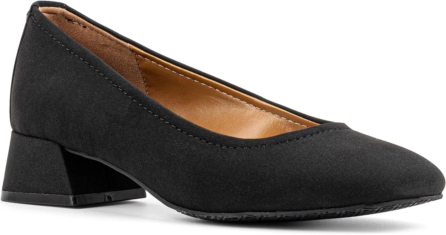 Donald Pliner Women’s RYA Pump Heel – 1.3” Block Heel Shoes for Comfort, Slip On Women’s Heels with Rubber Sole