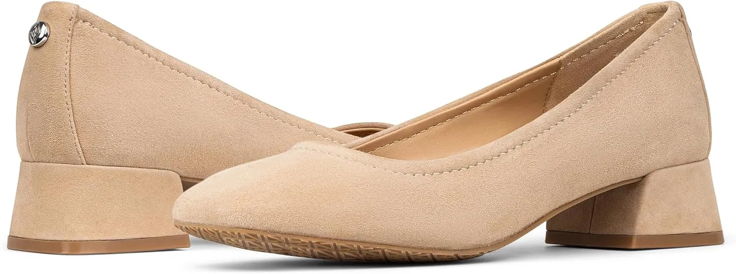 Donald Pliner Women’s RYA Pump Heel – 1.3” Block Heel Shoes for Comfort, Slip On Women’s Heels with Rubber Sole