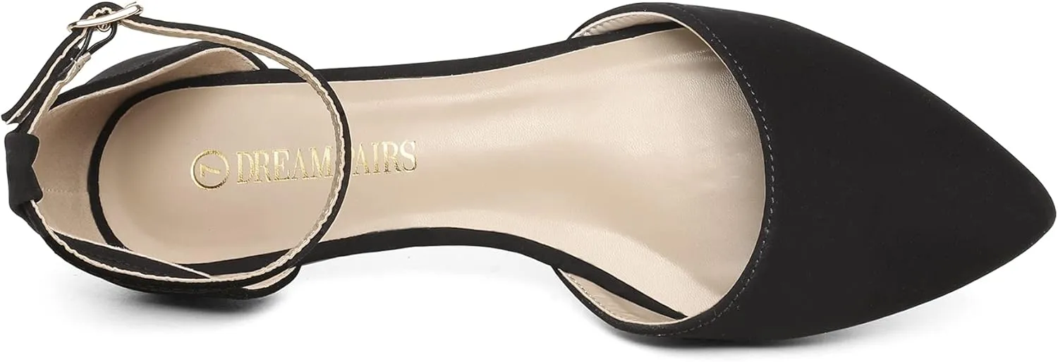 DREAM PAIRS Flapointed Women's Casual D'Orsay Pointed Plain Ballet Comfort Soft Slip On Flats Shoes