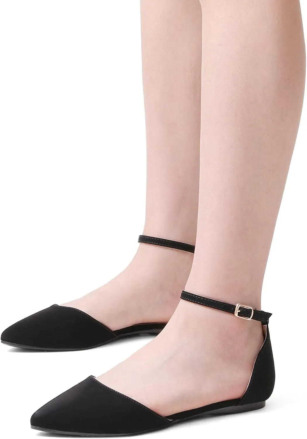 DREAM PAIRS Flapointed Women's Casual D'Orsay Pointed Plain Ballet Comfort Soft Slip On Flats Shoes