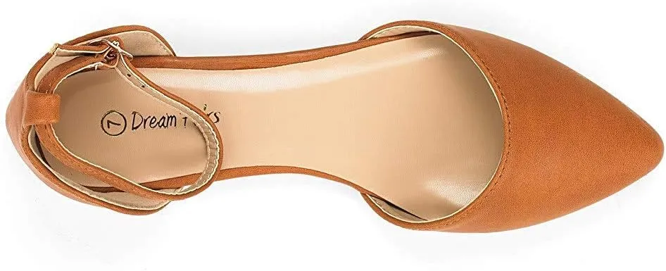 DREAM PAIRS Flapointed Women's Casual D'Orsay Pointed Plain Ballet Comfort Soft Slip On Flats Shoes