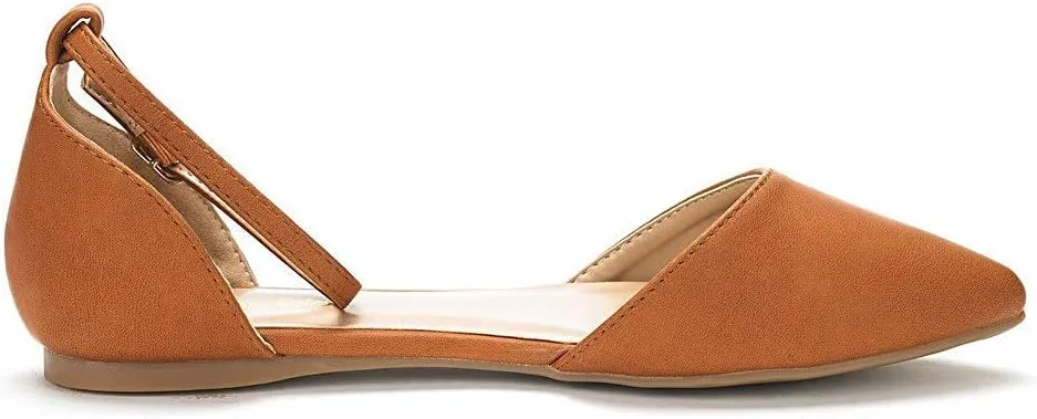 DREAM PAIRS Flapointed Women's Casual D'Orsay Pointed Plain Ballet Comfort Soft Slip On Flats Shoes