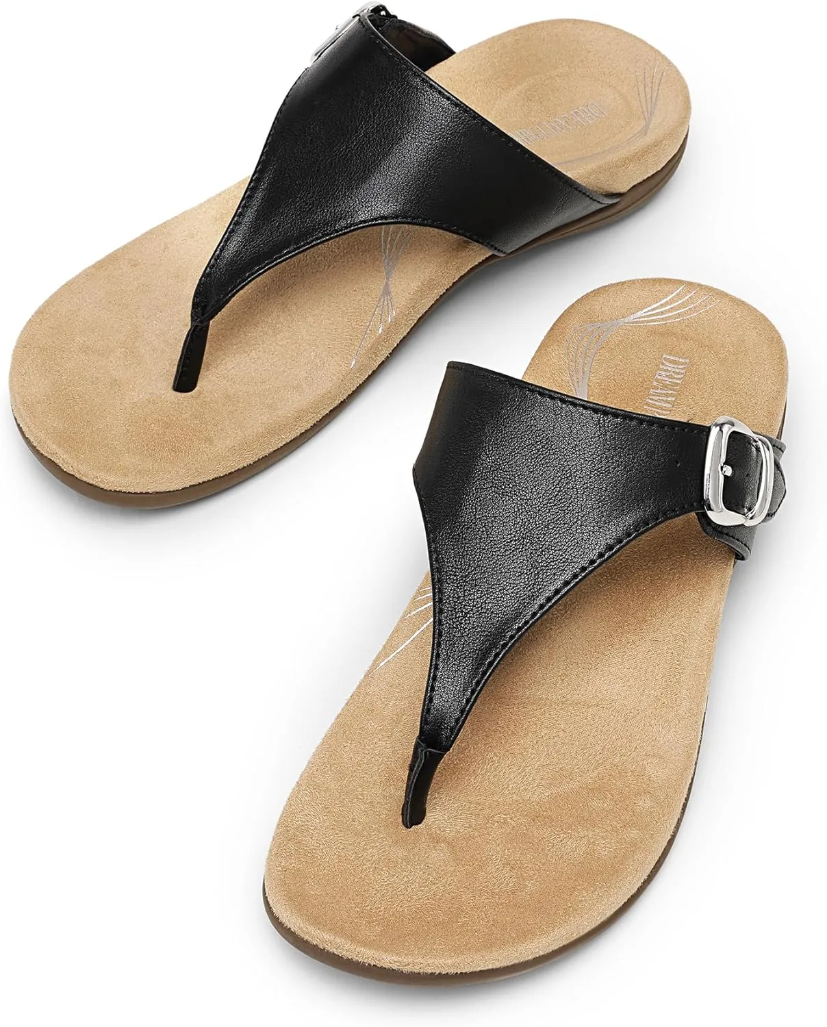 DREAM PAIRS Flip Flops for Women, Arch Support Orthotic Comfortable Soft Summer Slip On Thong Sandals