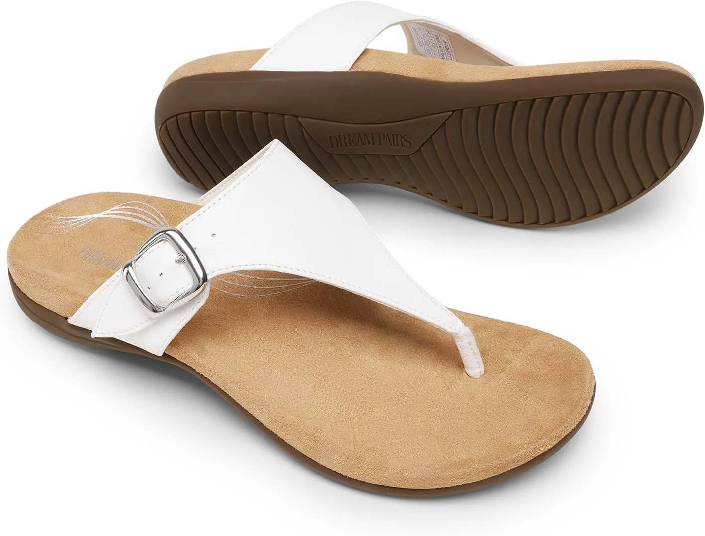 DREAM PAIRS Flip Flops for Women, Arch Support Orthotic Comfortable Soft Summer Slip On Thong Sandals