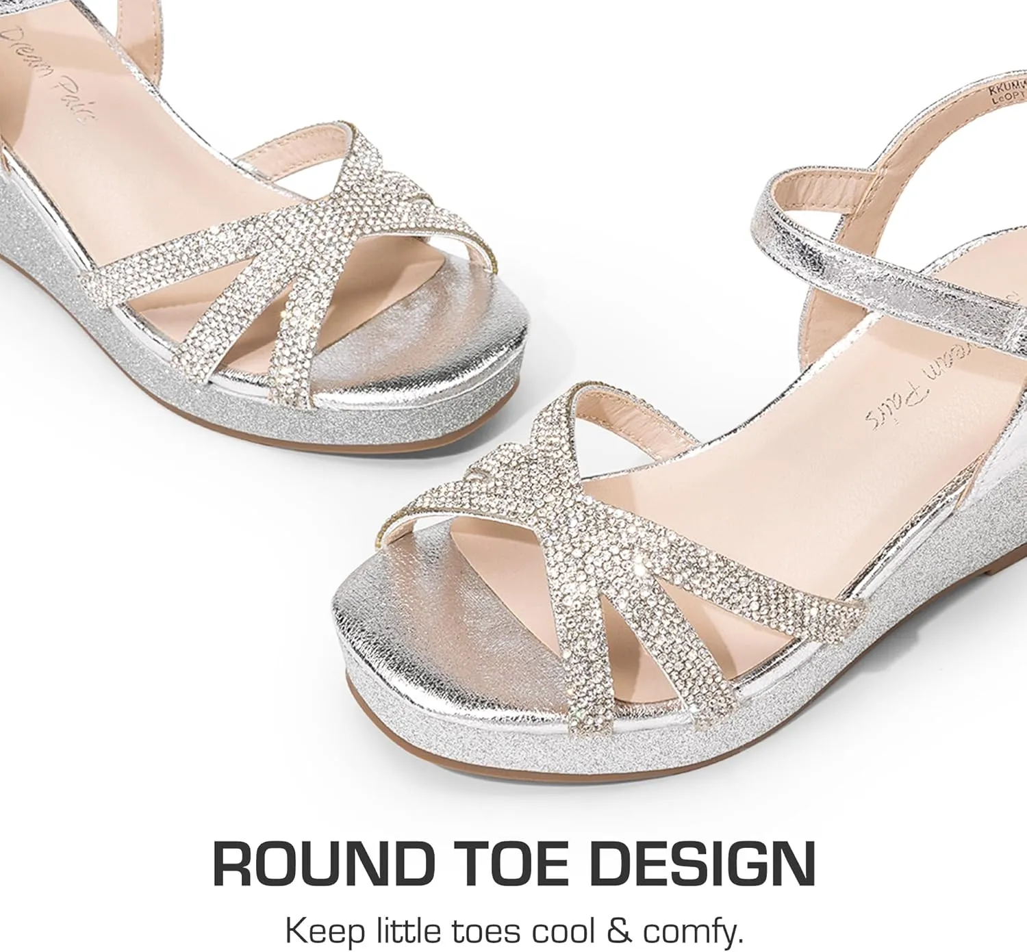 DREAM PAIRS Girls Wedge Sandals Flatform Open Toe Summer Platform Sandals Flower Wedding Party for Little Kid/Big Kid