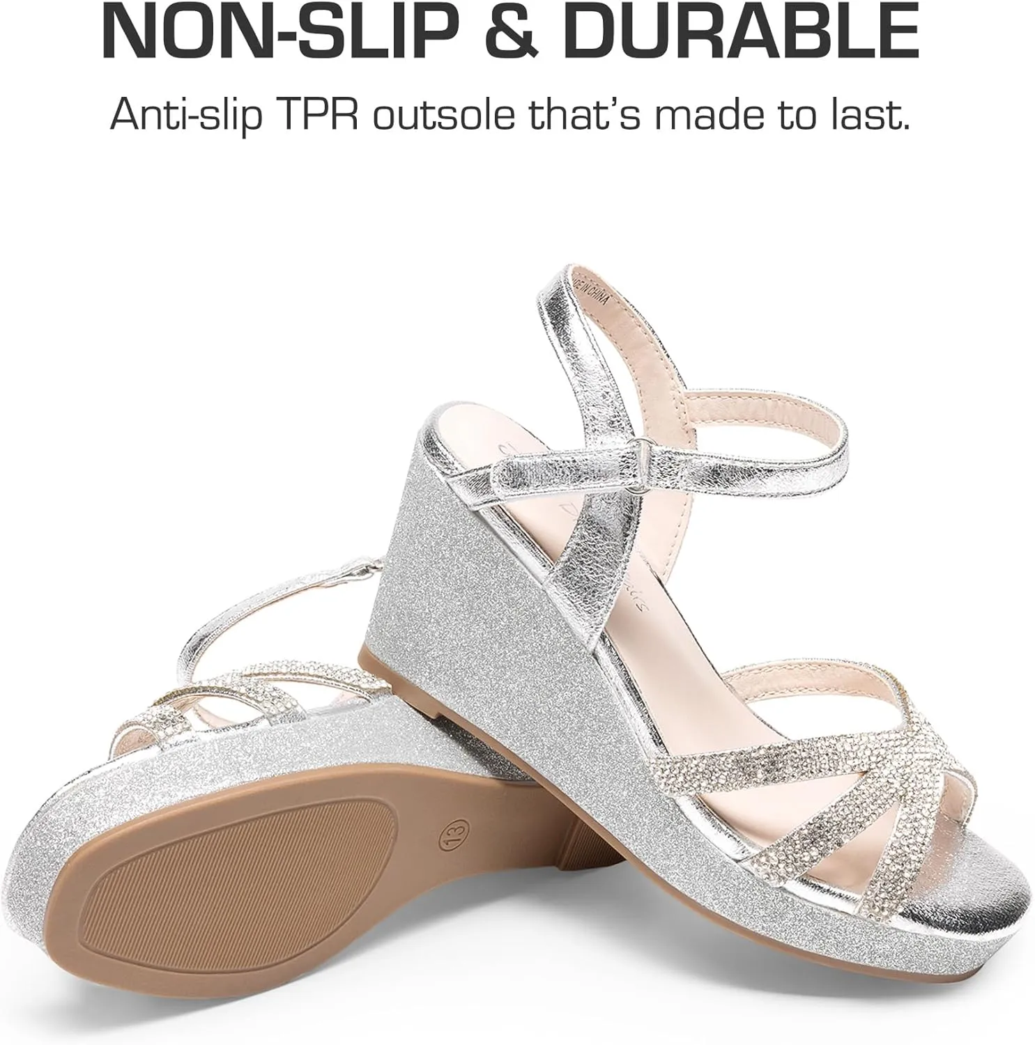 DREAM PAIRS Girls Wedge Sandals Flatform Open Toe Summer Platform Sandals Flower Wedding Party for Little Kid/Big Kid