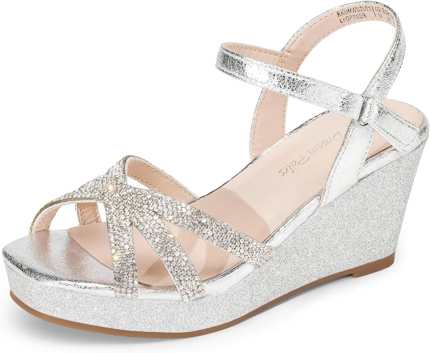 DREAM PAIRS Girls Wedge Sandals Flatform Open Toe Summer Platform Sandals Flower Wedding Party for Little Kid/Big Kid
