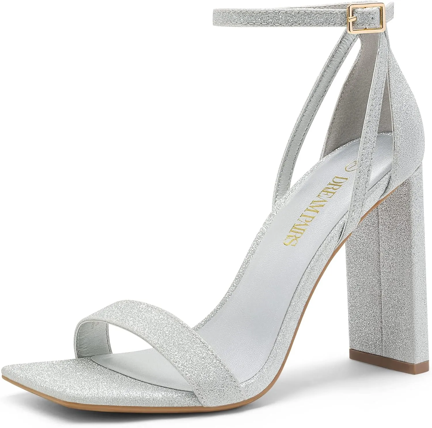 DREAM PAIRS High Heels Chunky Block Square Toe Heels for Women Dressy Open Toe Heel Sandals