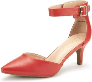 DREAM PAIRS Kitten Heel Low Heel for Women Closed Pointed Toe Pumps Wedding Party Sexy Dress Shoes Lowpointed