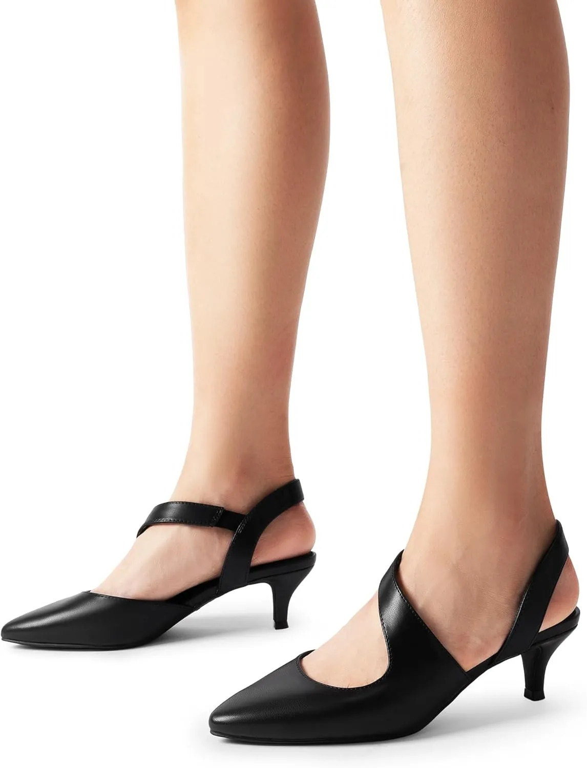 DREAM PAIRS Kitten Heels for Women Closed Toe Pointed Toe Low Heel Strappy Pumps Party Dance Wedding Dress Shoes for Women