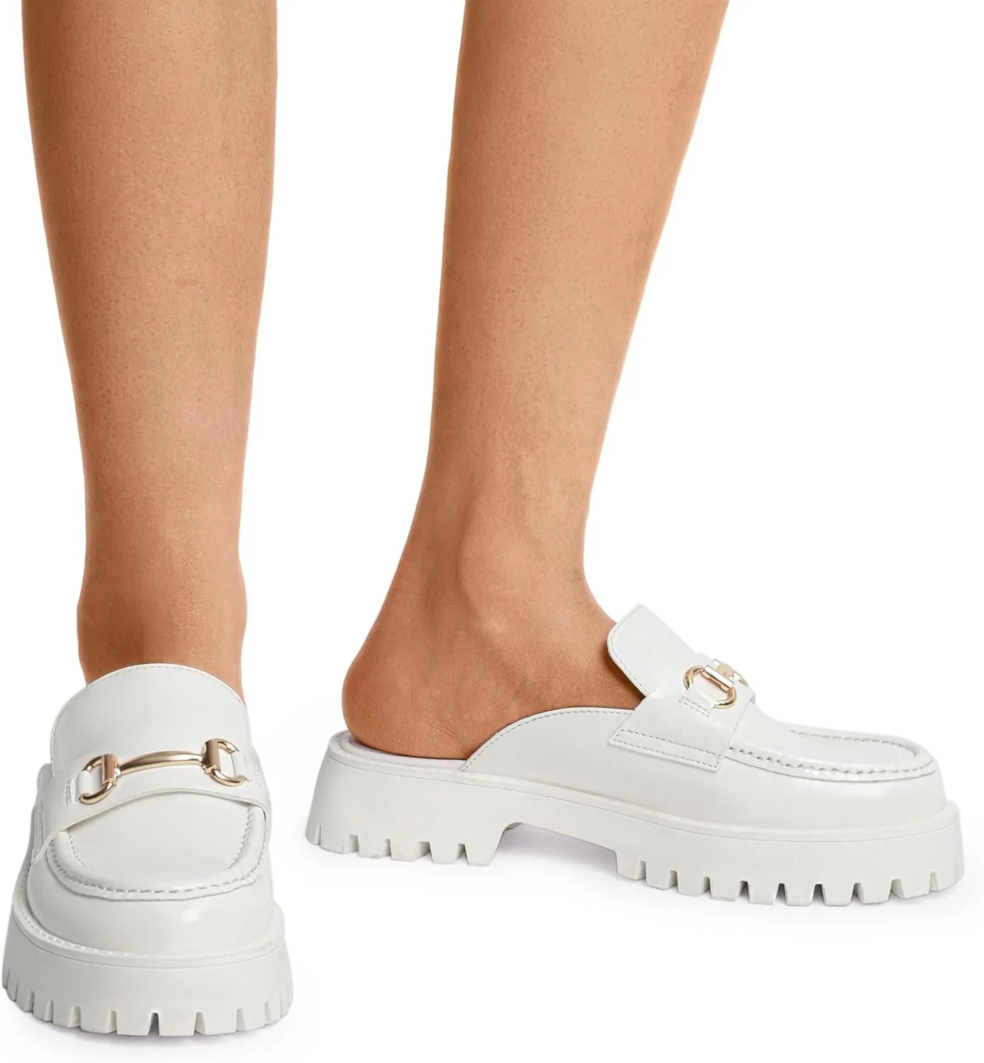 DREAM PAIRS Mules for Women, Comfortable Loafer Mules Slip On Chunky Business Casual Shoes