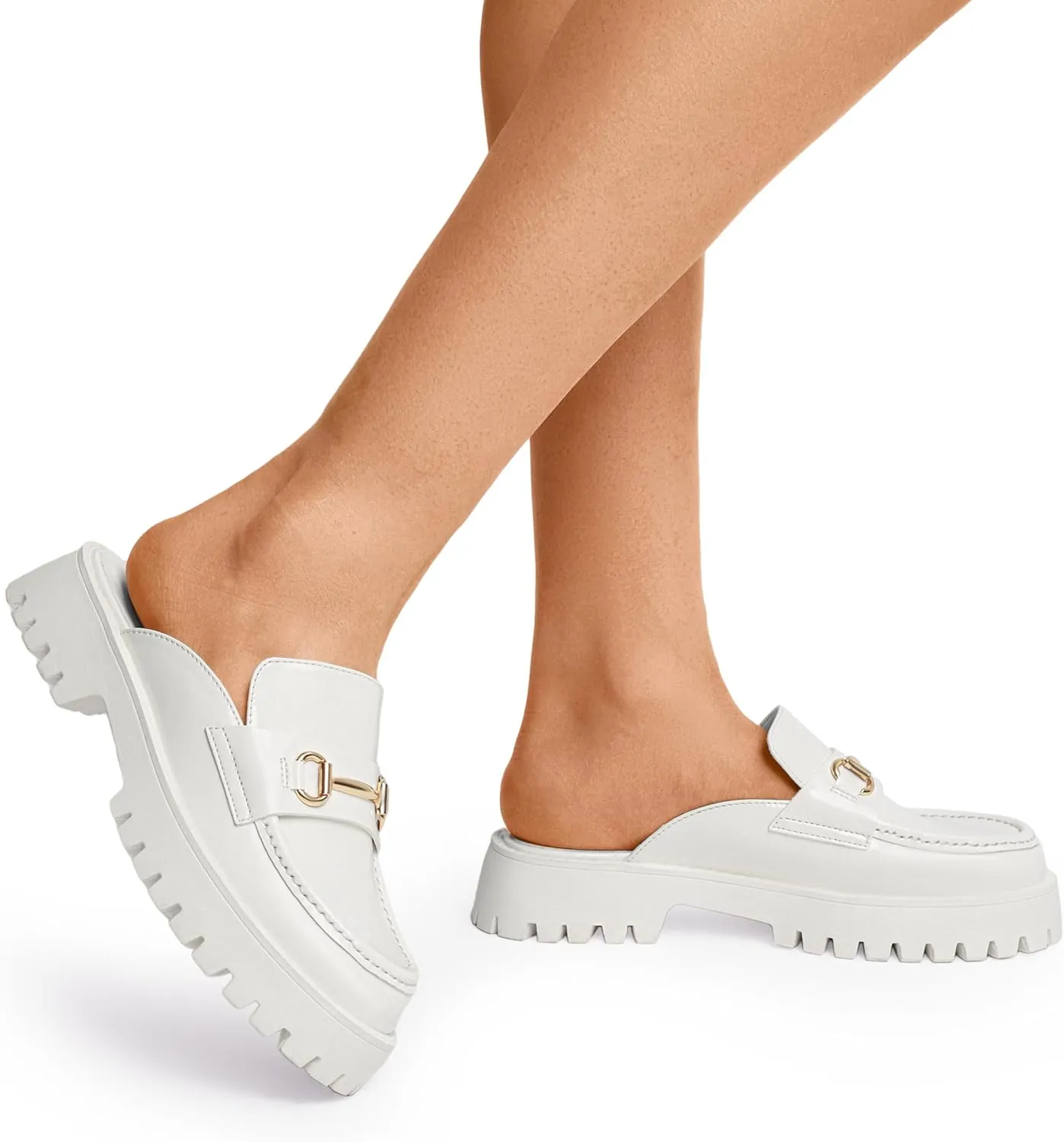 DREAM PAIRS Mules for Women, Comfortable Loafer Mules Slip On Chunky Business Casual Shoes