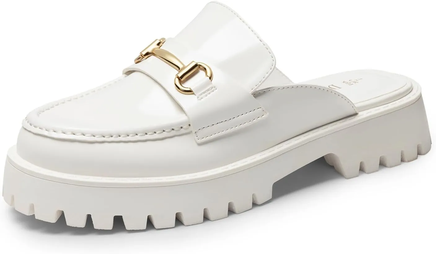 DREAM PAIRS Mules for Women, Comfortable Loafer Mules Slip On Chunky Business Casual Shoes