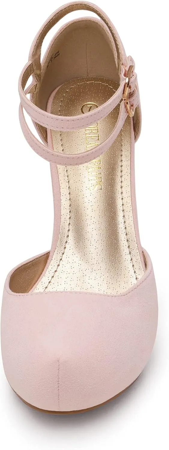 DREAM PAIRS Office-02 Women's Classy Mary Jane Double Ankle Strap Almond Toe High Heel Pumps