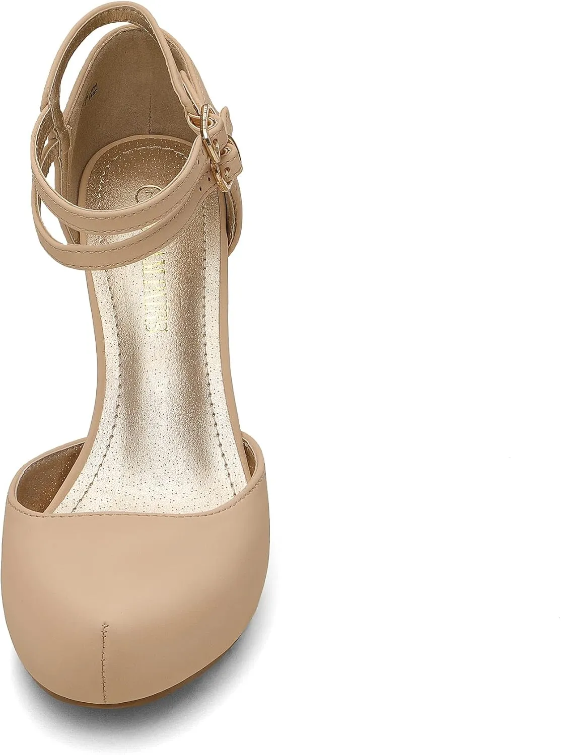 DREAM PAIRS Office-02 Women's Classy Mary Jane Double Ankle Strap Almond Toe High Heel Pumps