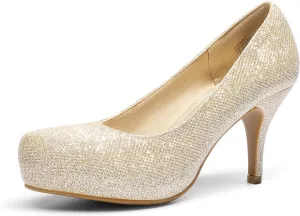 DREAM PAIRS Tiffany Women's Classic Elegant Versatile Low Stiletto Heel Dress Platform Pumps Shoes