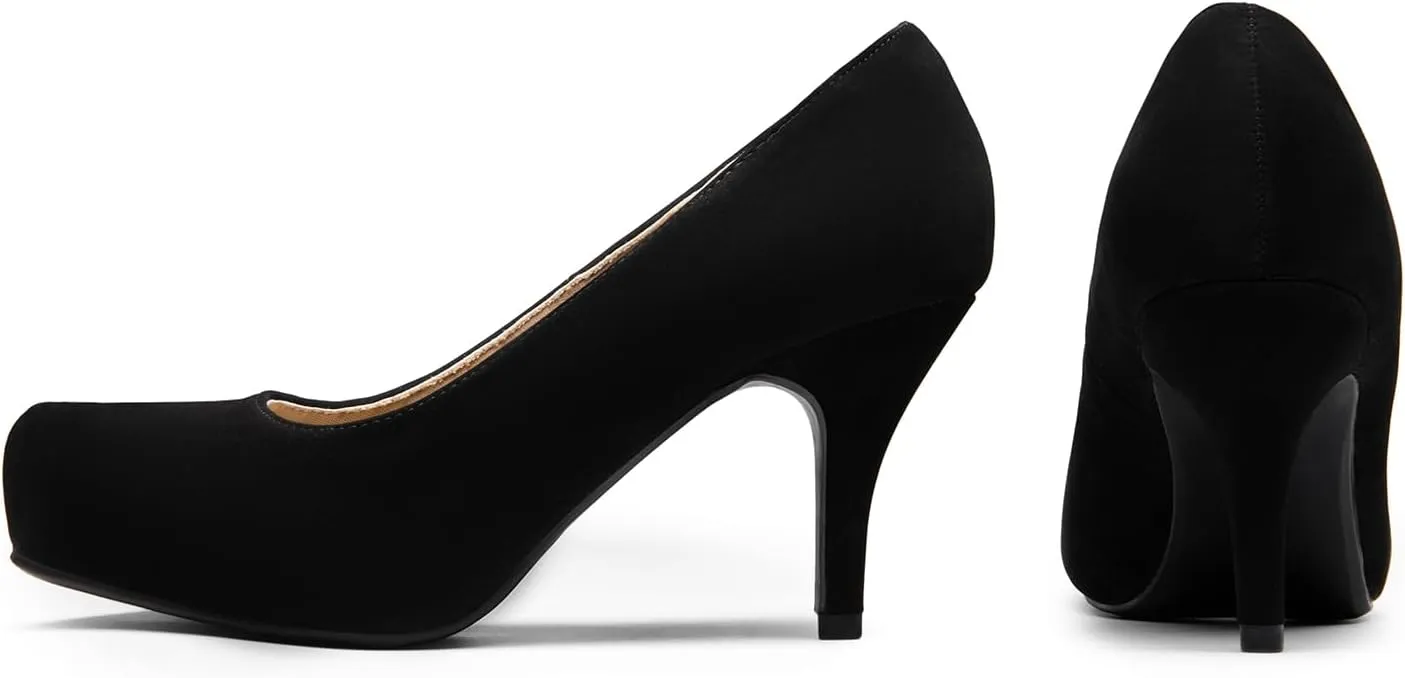 DREAM PAIRS Tiffany Women's Classic Elegant Versatile Low Stiletto Heel Dress Platform Pumps Shoes