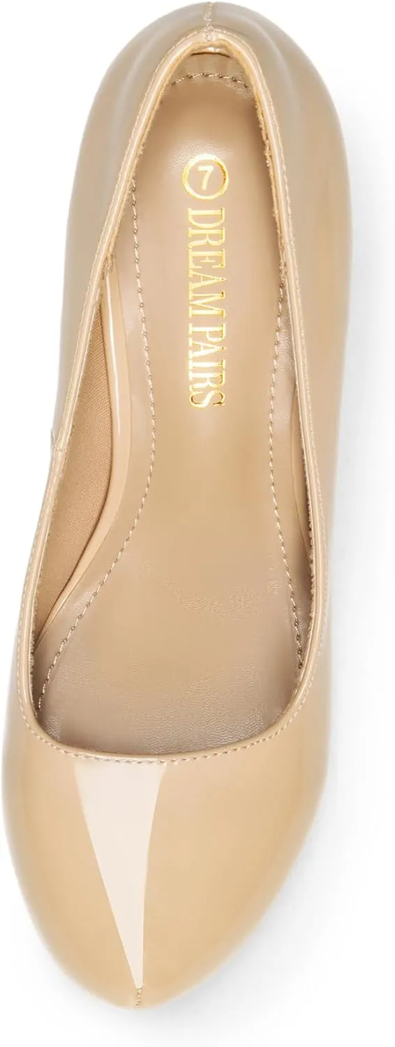 DREAM PAIRS Tiffany Women's Classic Elegant Versatile Low Stiletto Heel Dress Platform Pumps Shoes