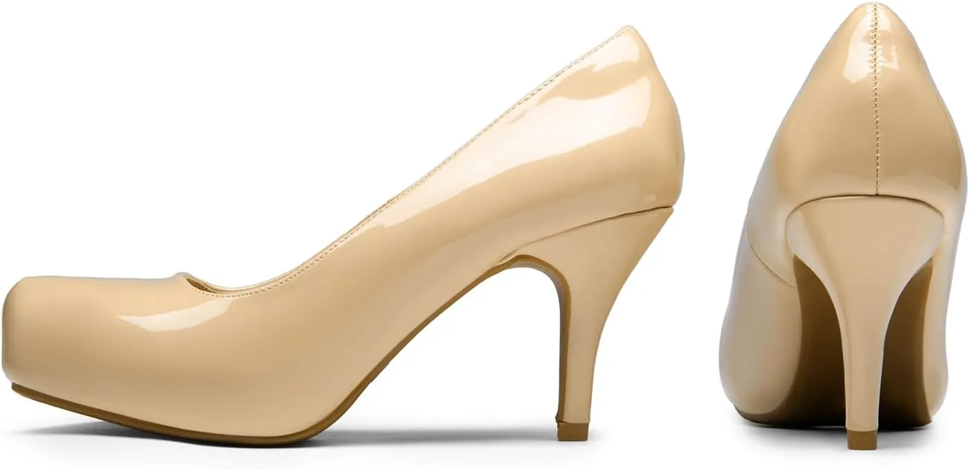 DREAM PAIRS Tiffany Women's Classic Elegant Versatile Low Stiletto Heel Dress Platform Pumps Shoes