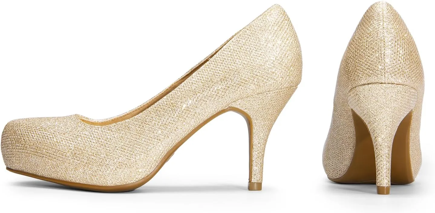 DREAM PAIRS Tiffany Women's Classic Elegant Versatile Low Stiletto Heel Dress Platform Pumps Shoes