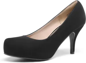 DREAM PAIRS Tiffany Women's Classic Elegant Versatile Low Stiletto Heel Dress Platform Pumps Shoes