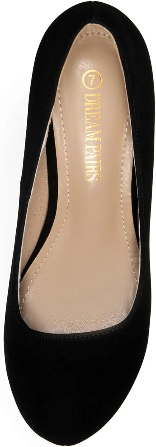 DREAM PAIRS Tiffany Women's Classic Elegant Versatile Low Stiletto Heel Dress Platform Pumps Shoes