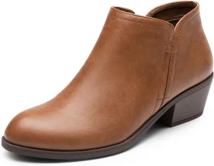 DREAM PAIRS Women's Ankle Boots Low Chunky Heel Comfortable Short Fall Booties Shoes