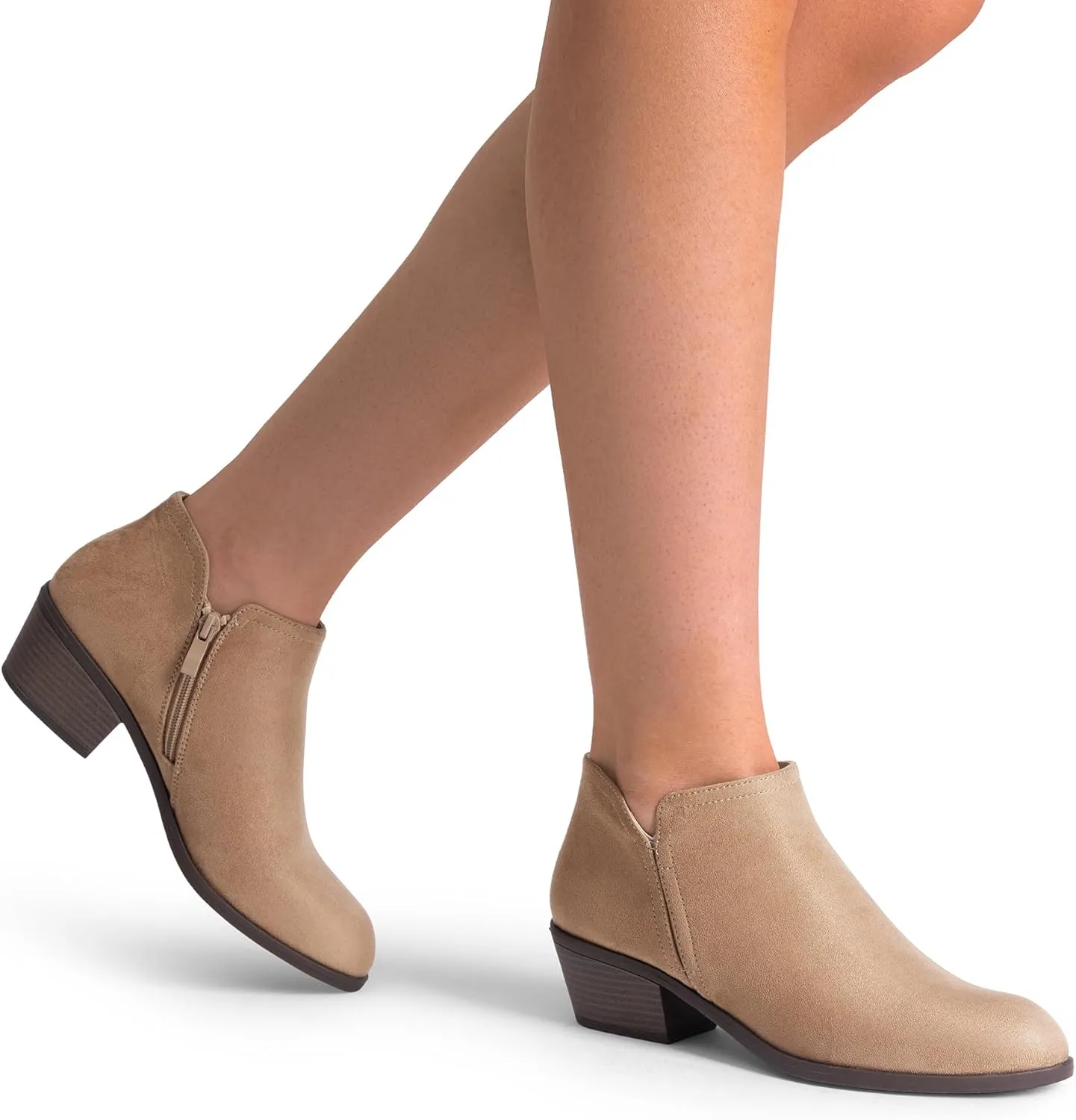 DREAM PAIRS Women's Ankle Boots Low Chunky Heel Comfortable Short Fall Booties Shoes