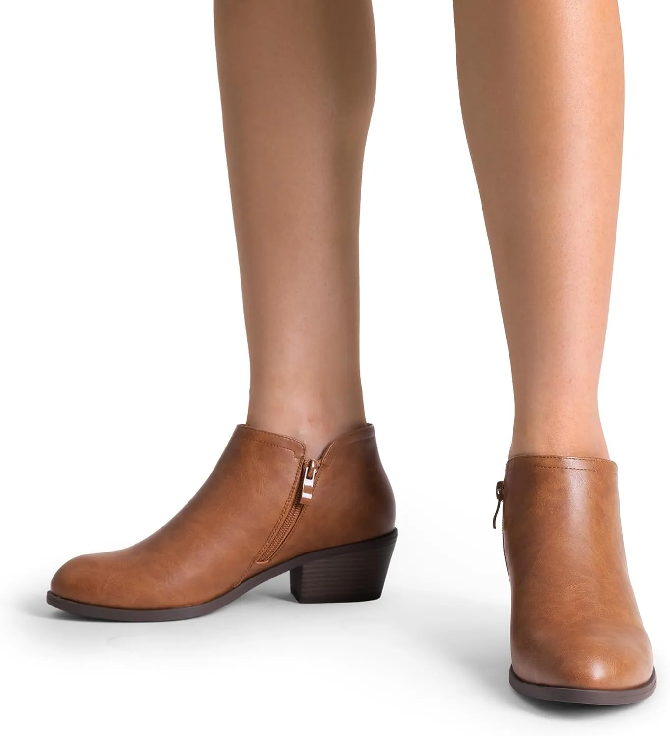 DREAM PAIRS Women's Ankle Boots Low Chunky Heel Comfortable Short Fall Booties Shoes