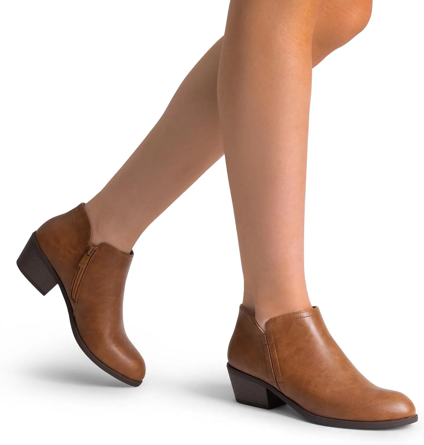 DREAM PAIRS Women's Ankle Boots Low Chunky Heel Comfortable Short Fall Booties Shoes